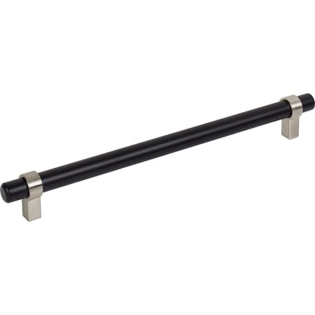 Jeffrey Alexander 224 Mm Center-To-Center Matte Black W/ Satin Nickel Key Grande Cabinet Bar Pull 5224MBSN